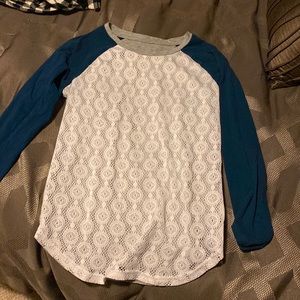 Crochet front baseball tee